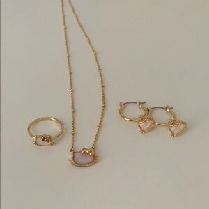 Pura Vida Hello Kitty Opal Collection Elegant Gold and Pink Jewelry Set